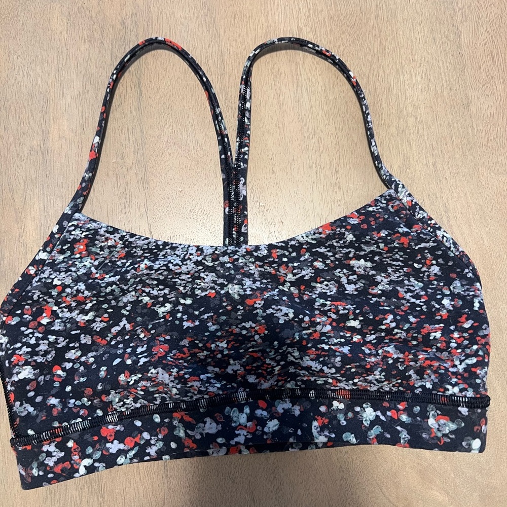 lululemon athletica Black Floral Sports Bra